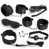 Набор из 7 предметов для БДСМ-ограничений - Наручники на запястья/лодыжки, Маска для глаз, Кляп для рта для взрослых вечеринок и чувственных игр