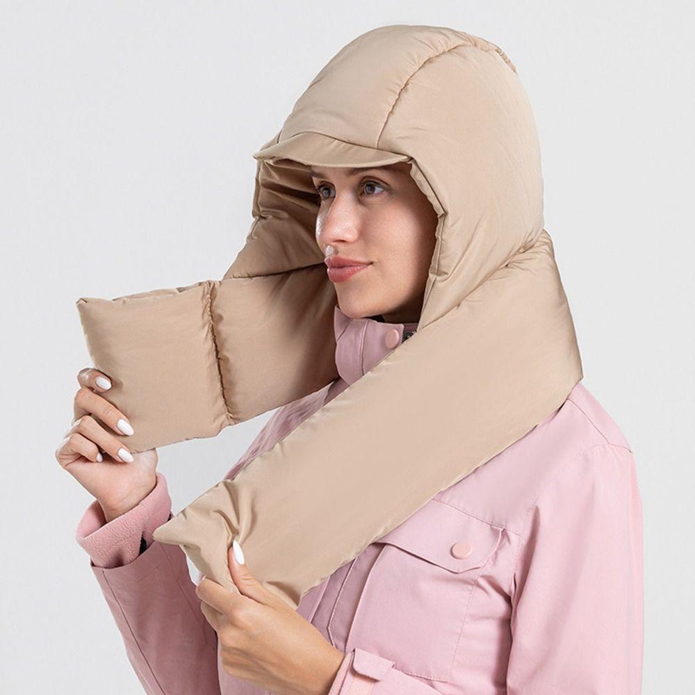 Шапка-балаклава с перекрестным воротом, шарф с утиным пухом, шапка-ушанка, новая защита ушей, пуховая шапка для занятий спортом на открытом воздухе