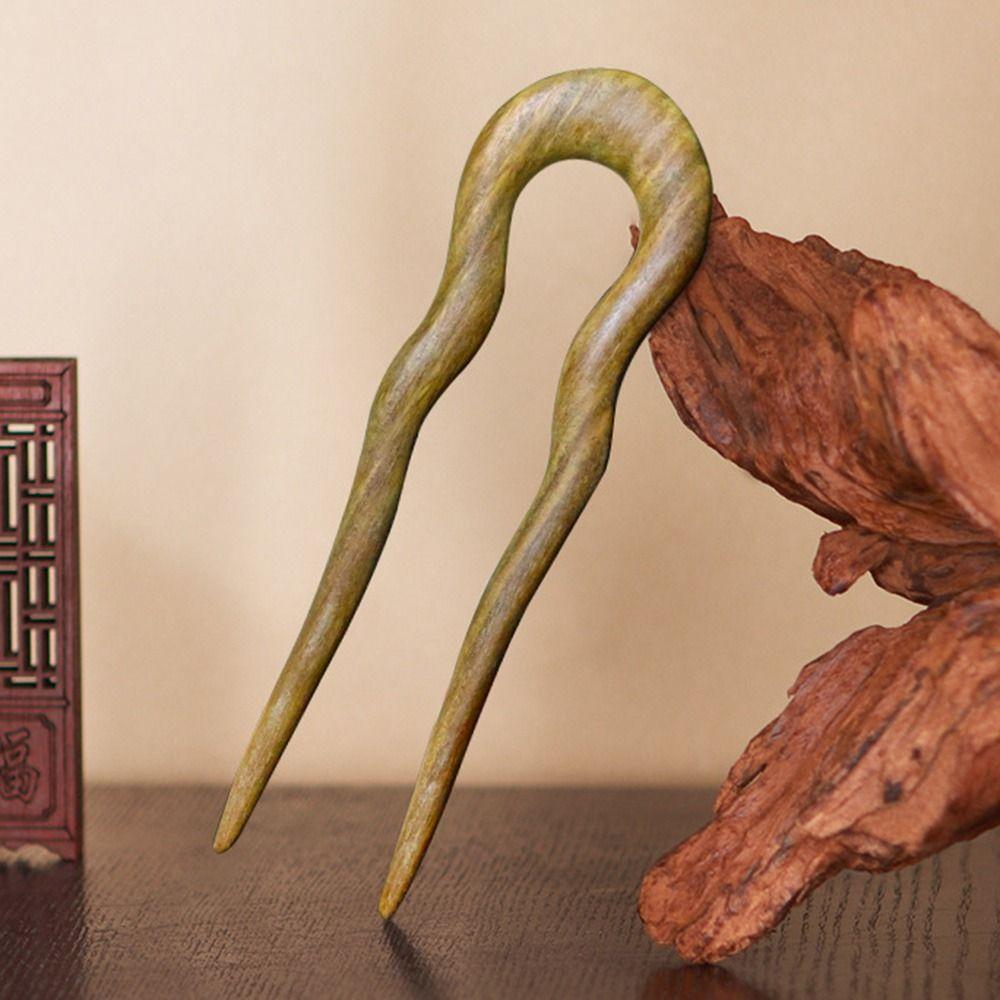 Accessories Cheongsam Hair Comb Clip Black Sandalwood Hanfu Hair Sticks Chinese Style Headwear Wooden Hairpin U Shape Hairpin