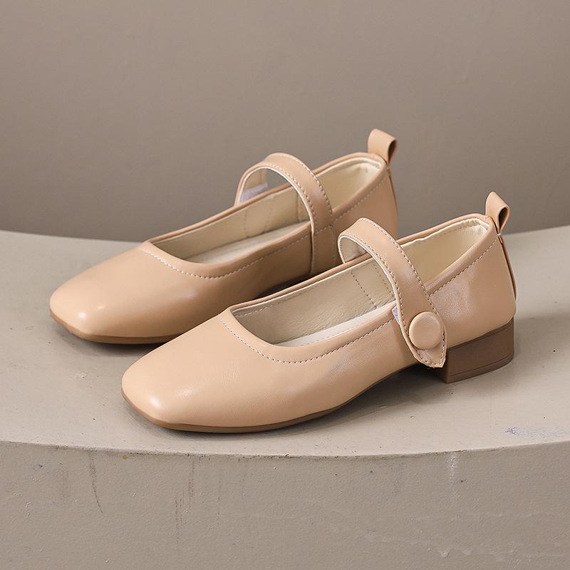 Французские туфли Мэри Джейн со стразами на толстом каблуке женские 2025 новые темпераментные женские туфли на толстом каблуке с ремешком с юбкой