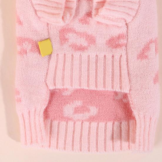 Нежный свитер для домашних животных, шерстяная пряжа с короткими рукавами, теплая одежда для собак с принтом