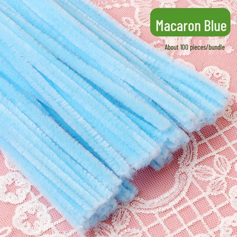Thickened White Chenille Pipe Cleaners - Mixed Colors for DIY Bouquet Crafts