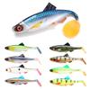 1PC 20CM 3D Eye T-Tail Bionic Bait Sea Boat Fishing Speed Sinking Silicone Fake Bait For Sea Bass