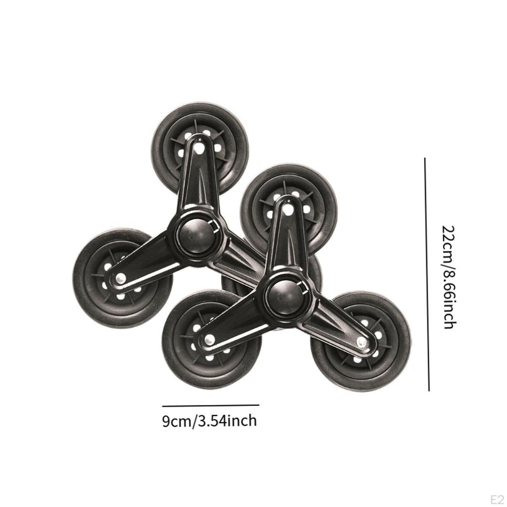 2Pcs Stair Climbing Wheels Shopping Cart Caster Replacement Climber Dolly Convenient Trolley