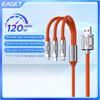 EAGET 3 In 1 120W Fast Charging Cable Cord  with Type C+Micro USB, for iPhone Android Phones,  Electronics Multiple Usb Charging Wire Line