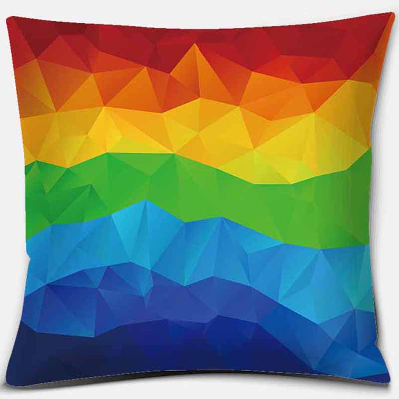 Квадратная наволочка с радужным принтом, украшение для дома, автомобильный чехол для дивана, 45 см * 45 см