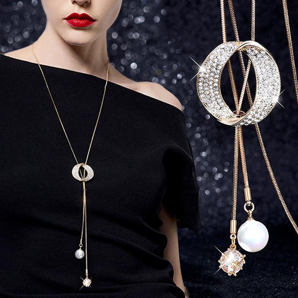 Tassel Pendant Necklaces for Women Sweater Chain Long Necklace Jewelry Accessories