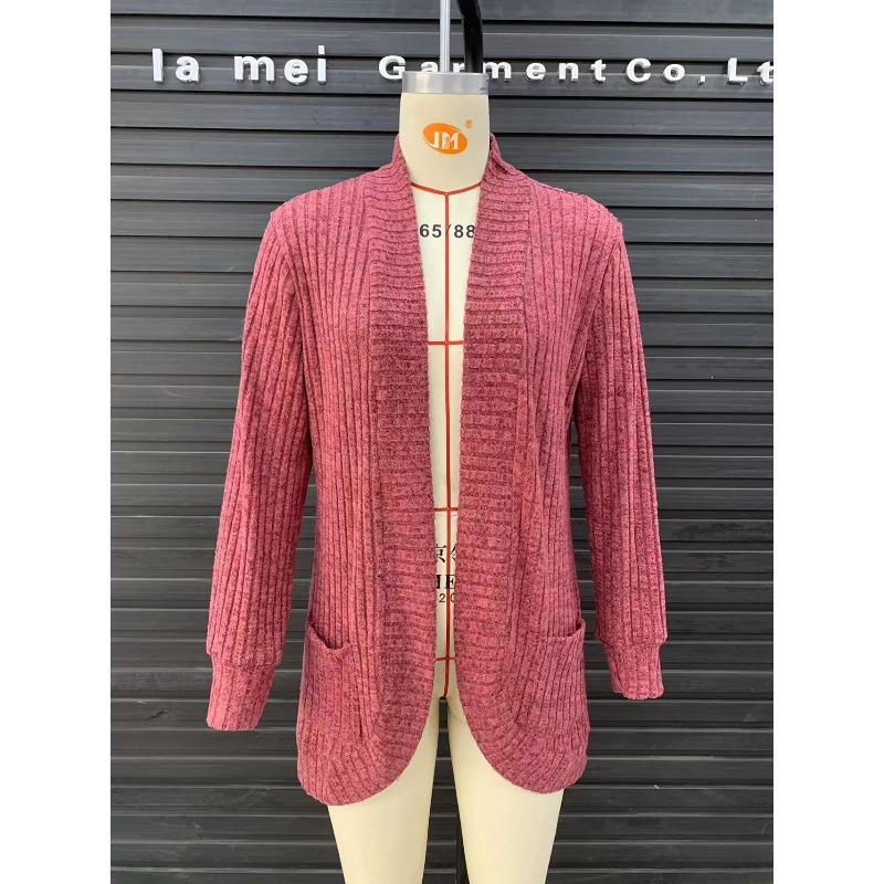 HNXC Женские винтажные повседневные однотонные куртки и пальто с длинными рукавами на осень и зиму с принтом