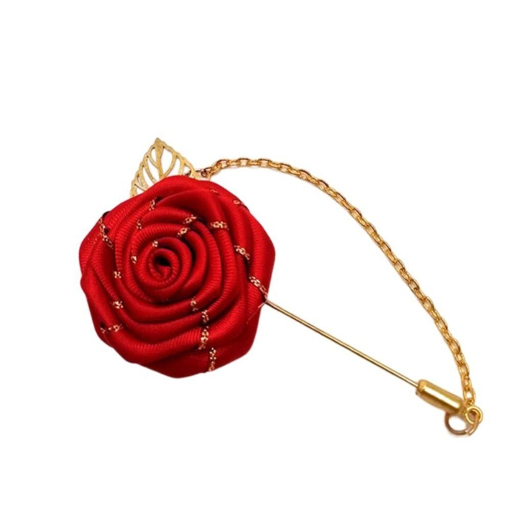 Аксессуары Цветной лист лацкан украшение роза воротник игла мужской корсаж ткань цветочный значок