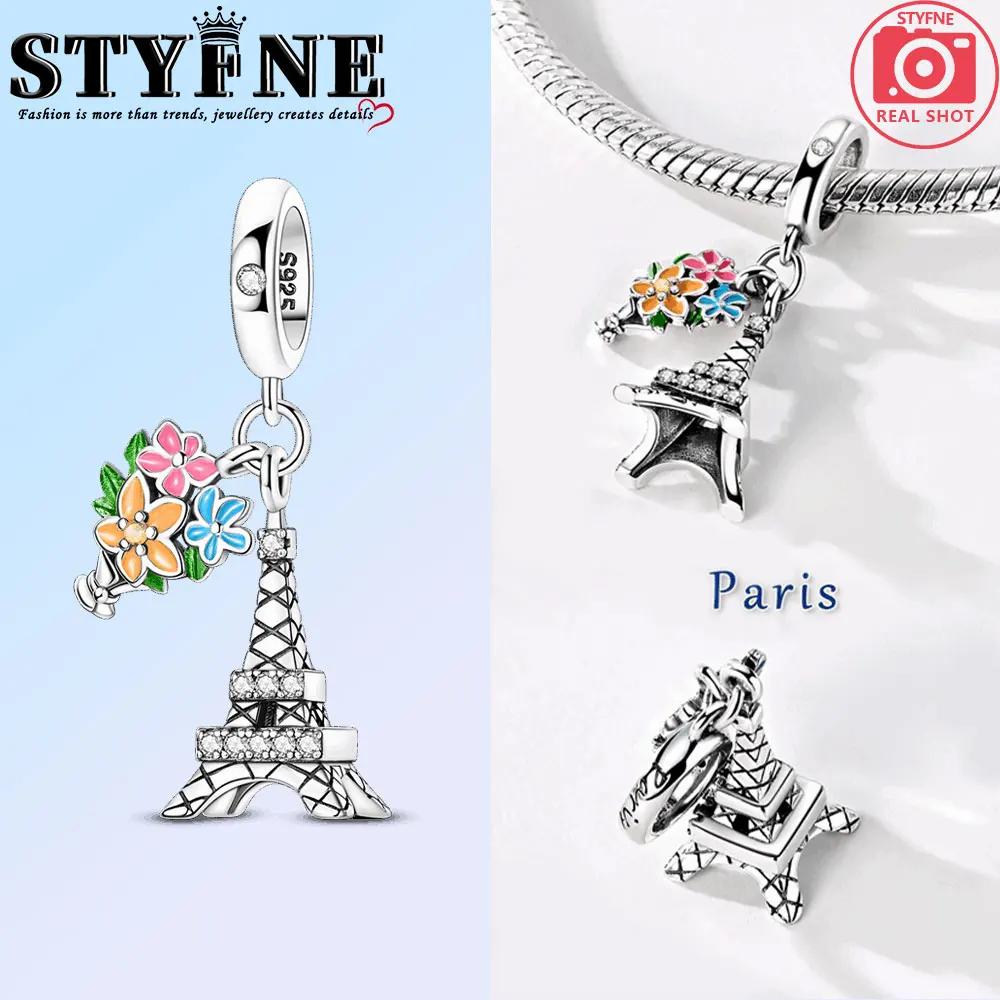 Charms Original Copper Charms Beads Paris Eiffel Tower Church Charm For Bracelet Pendant Dangle Women Jewelry Gift