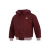 Dragon Embroidery Casual Loose Hooded Jacket Men Outerwear Burgundy IT0210