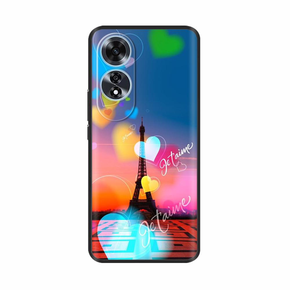 For Oppo A60 4G Case Love Heart Butterfly Soft Silicone Painted Back Cover For Oppo A60 OppoA60 4G Phone Shell Housing Fundas