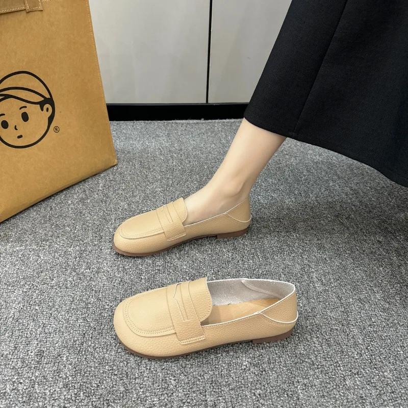 2024 Высококачественная обувь для женщин, женские туфли на плоской подошве, лаконичные повседневные туфли на плоской подошве, женские туфли с круглым носком и мягкой подошвой, большие размеры, женская обувь