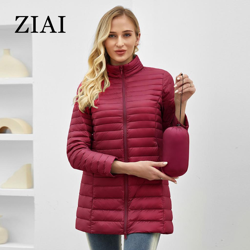 ziai Autumn Winter Women's Jacket Warm Padded Puffer Coat Ultra Light Down Jacket Women Quilted Parka Slim Fit Outerwear DM22