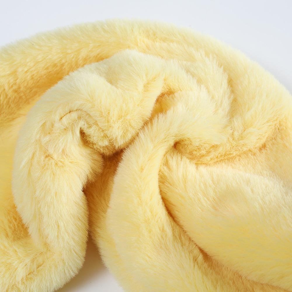 Female Girl Neckerchief Wrap Solid Color Warmer Cross Scarf Plush Scarf Warm Scarf Neck Warmer