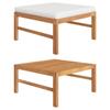 Day and Night - Day and Night Footstool with Cream Cushion Solid Teak Wood