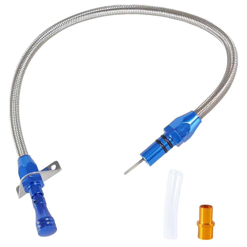 Щуп трансмиссии Нержавеющий армированный шланг Гибкий щуп трансмиссии для Chevy GM TH350 TH400 SBC BBC