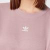 adidas Оригинальный простой повседневный спортивный свитшот с круглым вырезом, спущенным плечом, коротким рукавом и логотипом для женщин, розовый HF7480