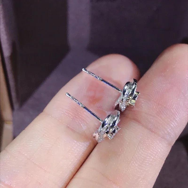 Новые Модные Уникальные Серьги-гвоздики с Розами для Женщин, Блестящие Аксессуары для Ушей из Кубического Циркония, Эстетические Свадебные Украшения