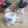 New 23*12.5*9 Cm New Creative Bicycle Shape Flower Basket Rattan Vase Crafts Home Decor