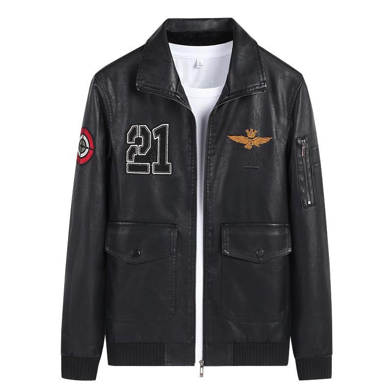 Кожаная куртка мужская осенне-зимняя новая корейская модная тонкая и красивая молодежная повседневная универсальная плюс бархатная утолщенная кожаная куртка