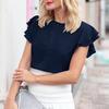 ZANZEA Женская повседневная летняя блузка с круглым вырезом и коротким рукавом в стиле пэчворк