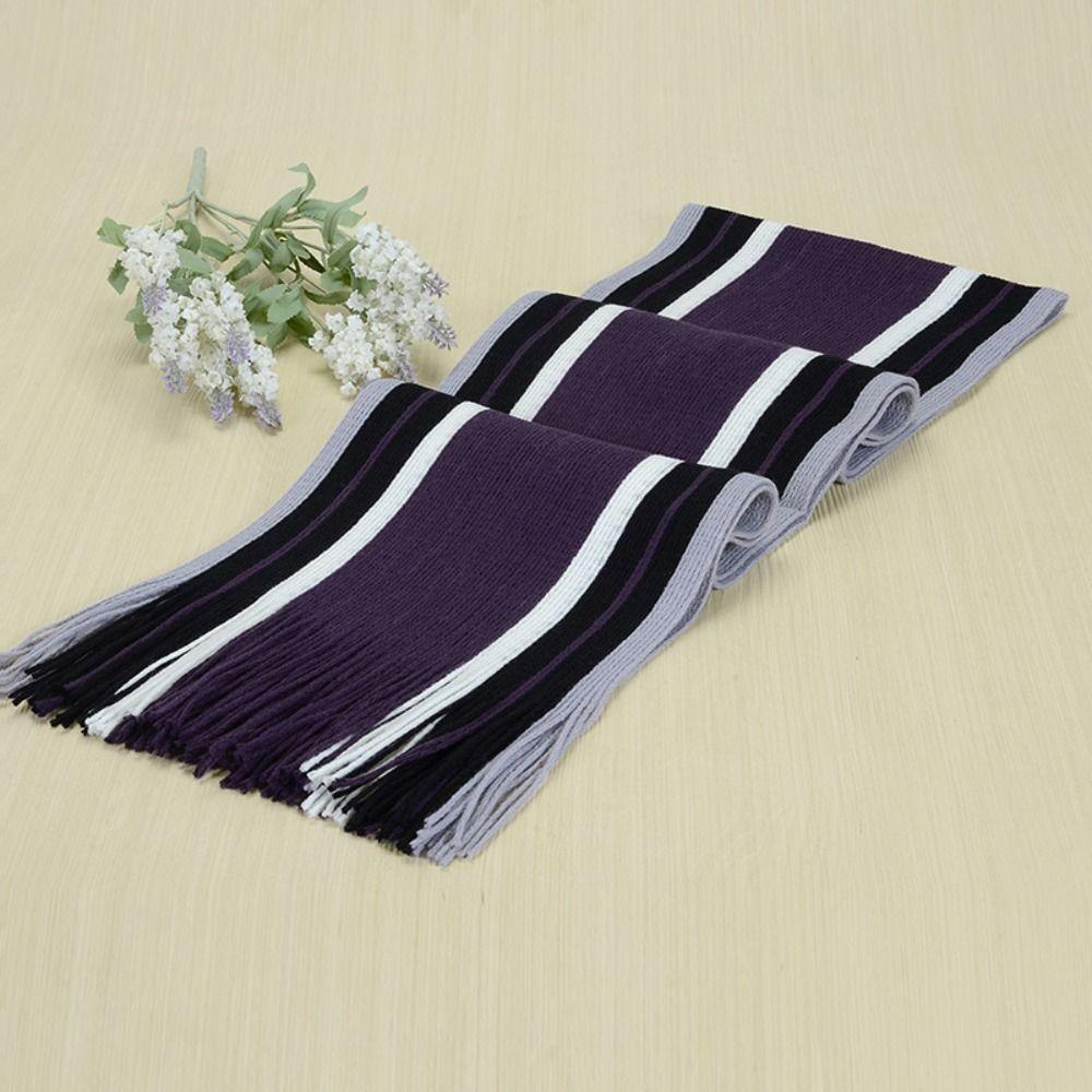 Neck Warm Men Striped Scarf Thick Neck Wrap Casual Winter Long Shawl