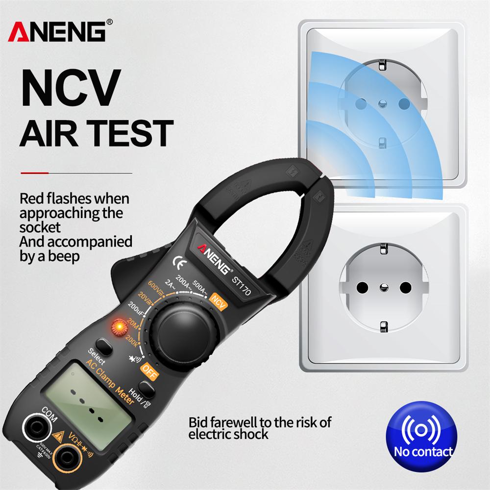 Умные клещи ANENG ST170, 1999 г., цифровой мультиметр с автоматическим выбором диапазона, ЖК-экран, напряжение переменного и постоянного тока