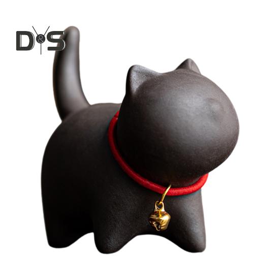 Чайный сервиз «Котенок» с изображением питомца в стиле кунг-фу, изготовленный вручную из фиолетового песка, для чайного домика в стиле восточной элегантности, для стола, домашнего офиса, чайной комнаты, уникальный подарок для любителей чая