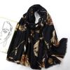 Autumn Women Viscose Scarf Lurex Glitter Petal Floral Fringe Hijab Shawls and Wraps Foulard Echarpe Muslim Sjaal 180*90Cm