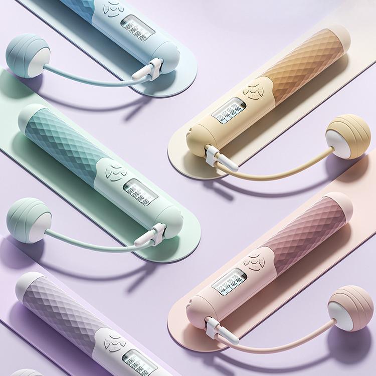 Беспроводная скакалка Электронный счетчик таймера для мужчин и женщин Фитнес-сжигание жира Спортивный мяч средней тяжести A6 Модель 5 Кнопочный счетчик