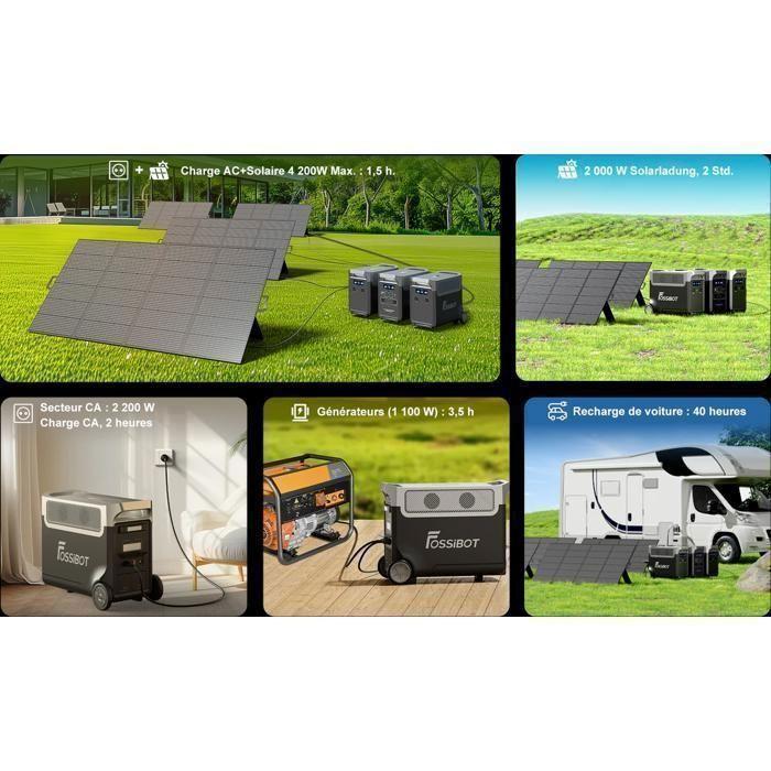 Портативный солнечный генератор - FOSSIBOT - F3600 PRO - 3840 Втч - 3600 Вт - Аккумулятор LiFePO4