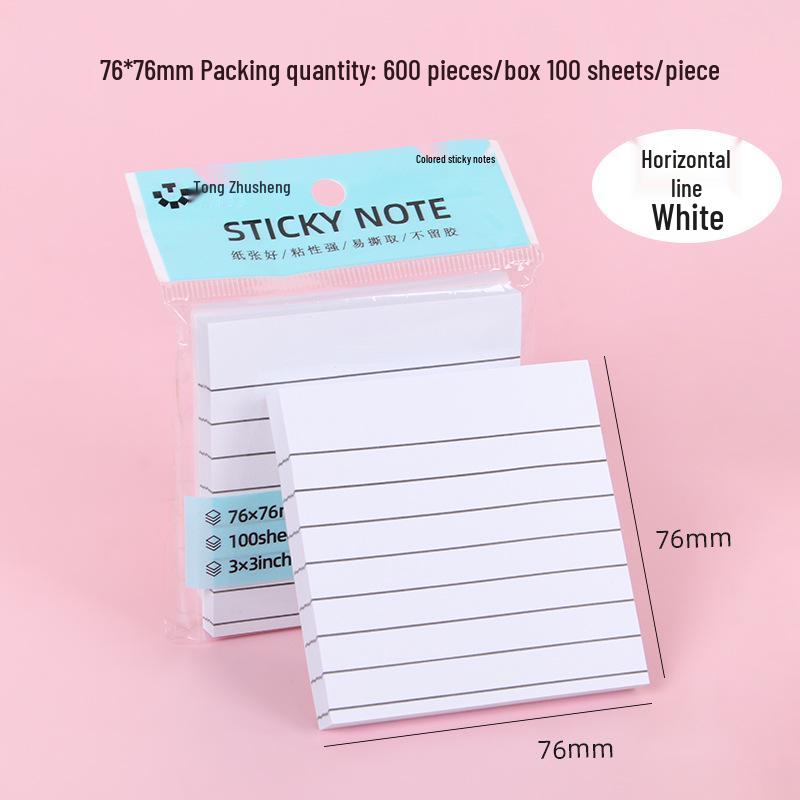 Colored Adhesive Sticky Notes Memo Pads, 100 Sheets, Student Stationery