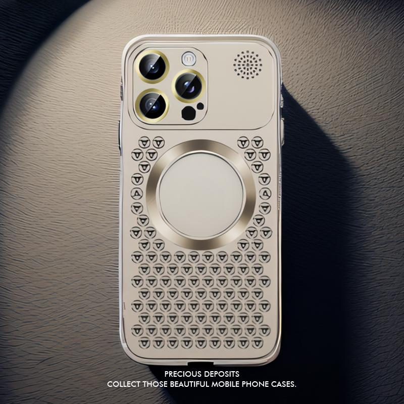 Металлический чехол для телефона с рассеиванием тепла для IPhone 14 Pro 15 Pro Max 14 15 Plus Magsafe, чехол для беспроводной зарядки, пленка для объектива, противоударный защитный чехол