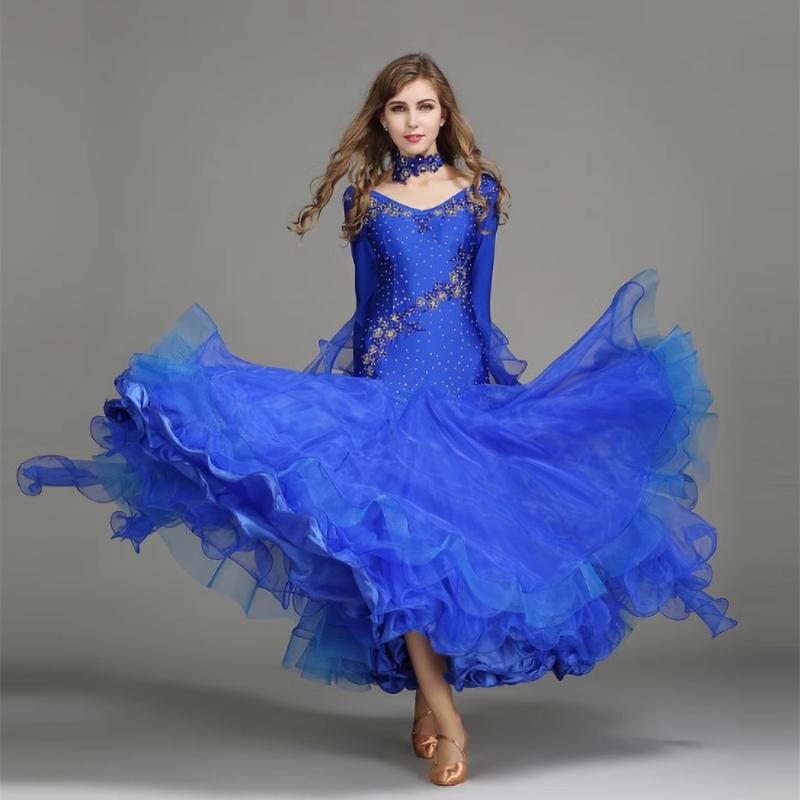 Платье для бальных танцев женское одежда для современных танцев с длинным рукавом дешевые костюмы