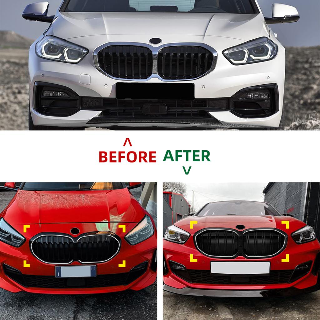 For BMW 1 Series F40 118i 120i M135i 2019-24 M Sport Front Grille Racing Grill Upper Bumper Hood Mesh Grid With LED Light Strip