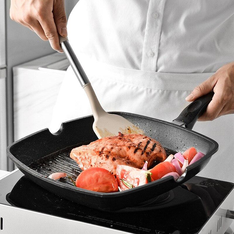 Силиконовая кухонная посуда с антипригарным покрытием, кухонные принадлежности, инструменты для приготовления барбекю, торта, лопаточка, ковш, венчики для яиц, лопатка, ложка, набор посуды для супа