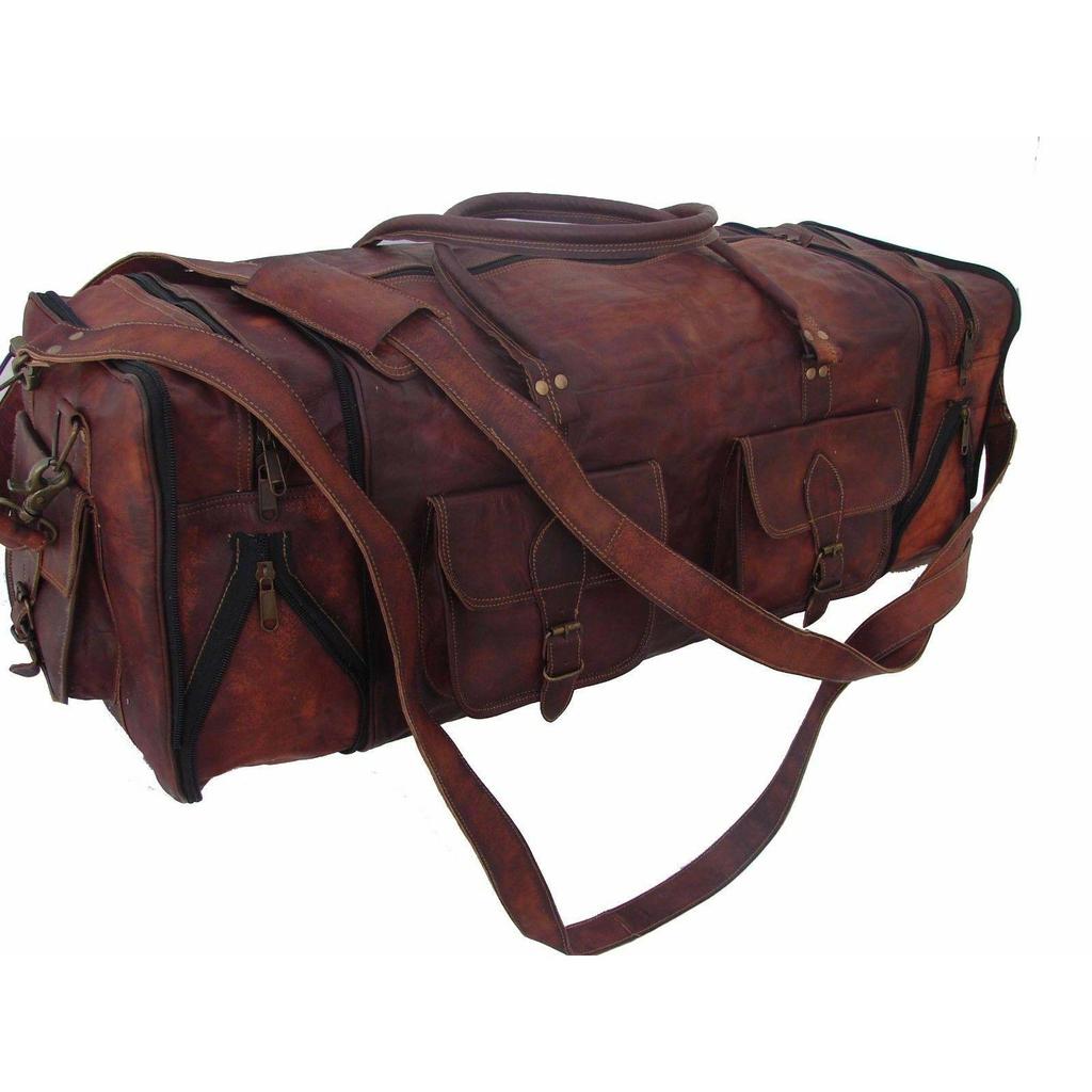 Кожаная дорожная сумка Duffel Weekender Большая дорожная сумка для спортзала Ночная ручная кладь