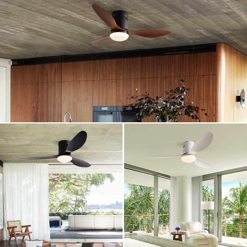 Потолочный вентилятор «Орех» с подсветкой и пультом дистанционного управления, с регулируемой частотой, для гостиной, столовой или спальни, с лопастями из АБС-пластика.