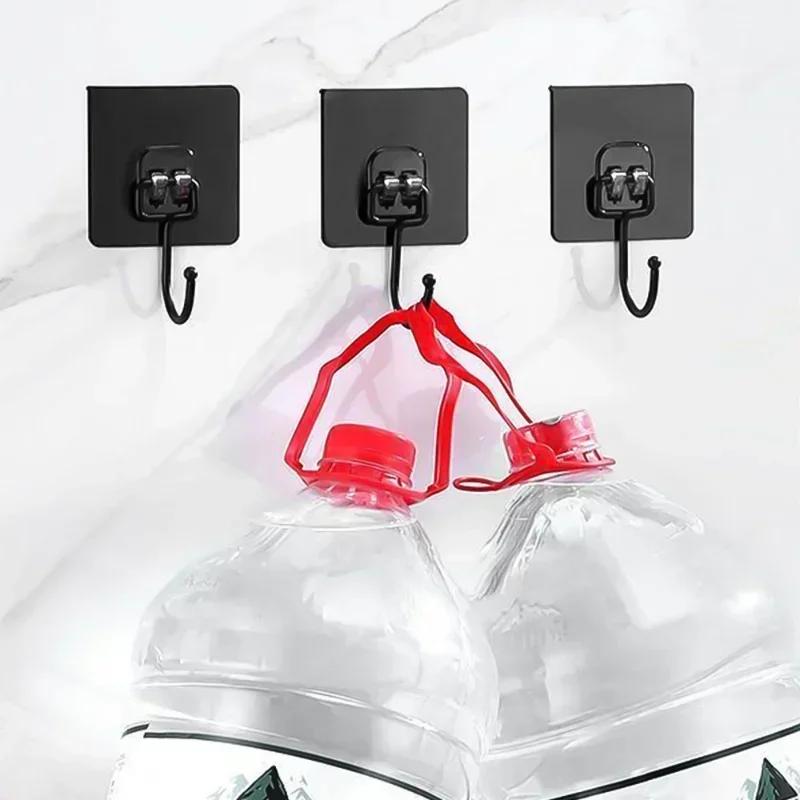 1/2/5 Pcs Self Adhesive Hooks Rotating Waterproof Strong Hook Holder Wall Door Storage Hanging Hooks Kitchen Bathroom Organizer