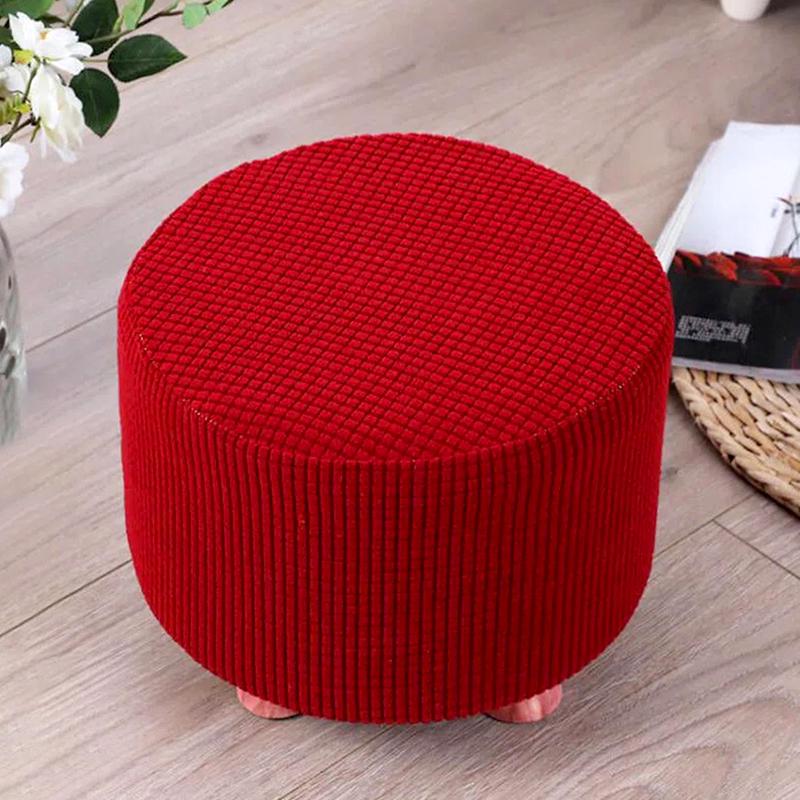 1 шт. Круглый чехол на сиденье Эластичный протектор Мягкий пуф Табурет Съемный фланелевый чехол для табурета Подставка для ног