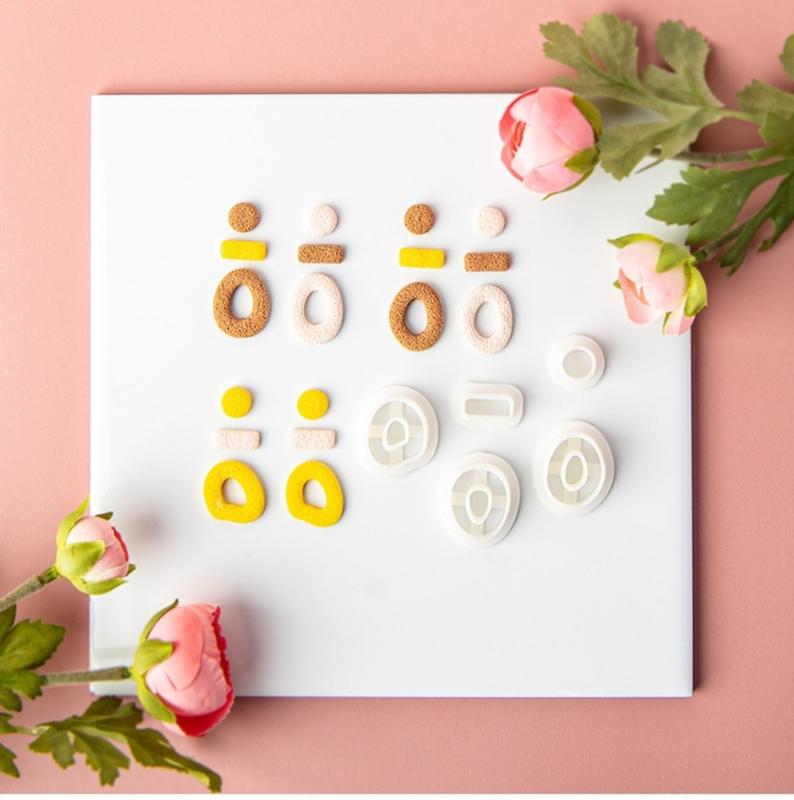 Мягкая керамика, резак для глины, геометрическая форма для вырезания сережек, пластиковая глина, форма для сережек, керамические инструменты для начинающих