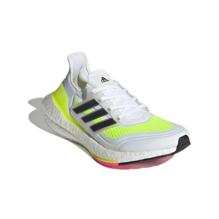 Adidas UltraBoost 21 J White Solar Yellow Kids Sneakers Cloud-White Core-Black FZ2929