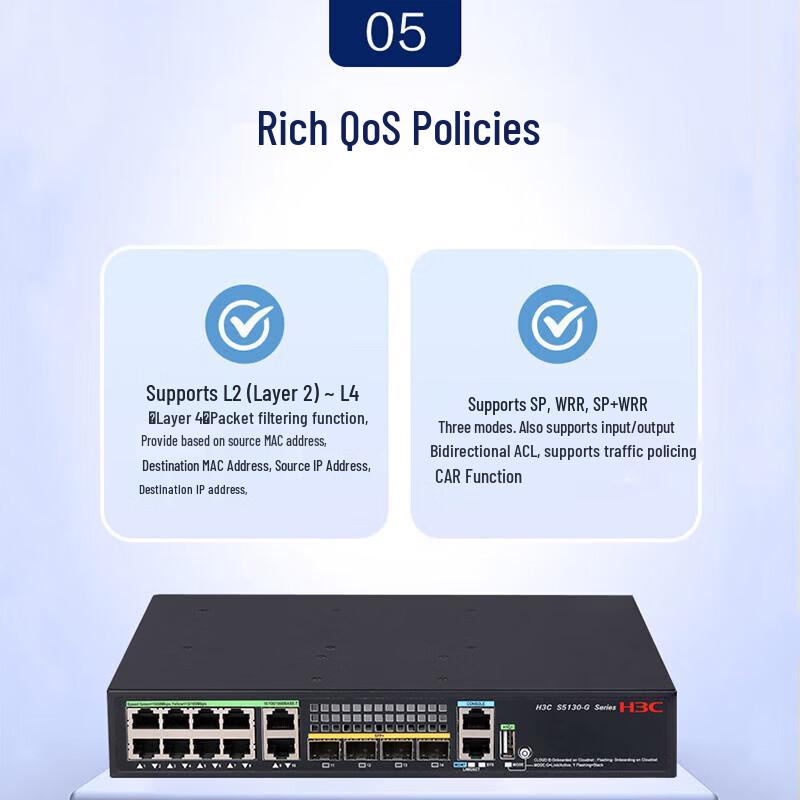 H3C S5130S-10PT4X-EI-Q-G 8-Port Gigabit PoE Managed Switch