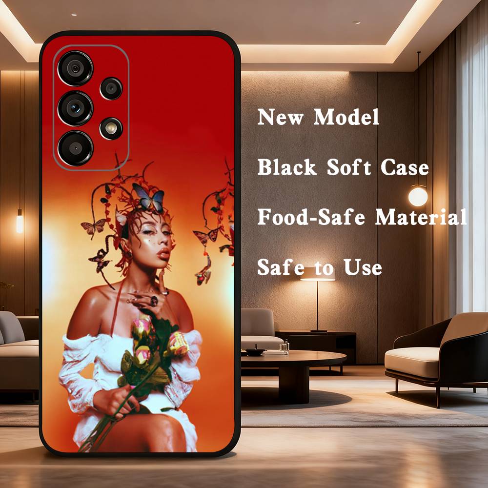 Чехол для телефона Hot Singer K-Kali Uchis для Samsung Galaxy A73,31,32,72,41,53,52,71,22,5G,Note,J7,8,9 Мягкий черный чехол