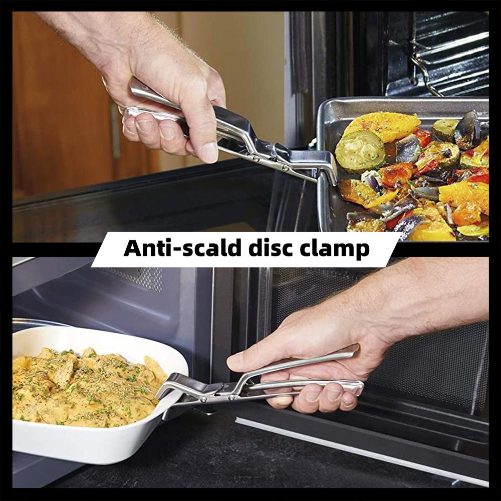 Anti-scald Gripper Clip Hot Dish Non-slip Plate Bowl Clip Retriever Tongs Silicone Handle Bowl Dishes Anti-scald Kitchen Tool