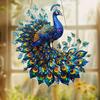 2D Retro Acrylic Peacock Sun Catcher 8-inch Light Catcher Home Garden Hanging Decor Artwork Gift for Peacock Lovers