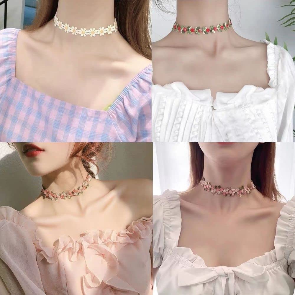 1Yard Pink Trim Crafts Flowers Embroidered Lace For Party Dress Decoration Collars Sewing