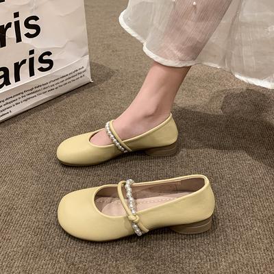 Женские лоферы на среднем каблуке с квадратным носком, удобные слипоны, женские лоферы из кожи, одинарные мюли, обувь с цветной отделкой, лодочки с бусинами, милая женская обувь