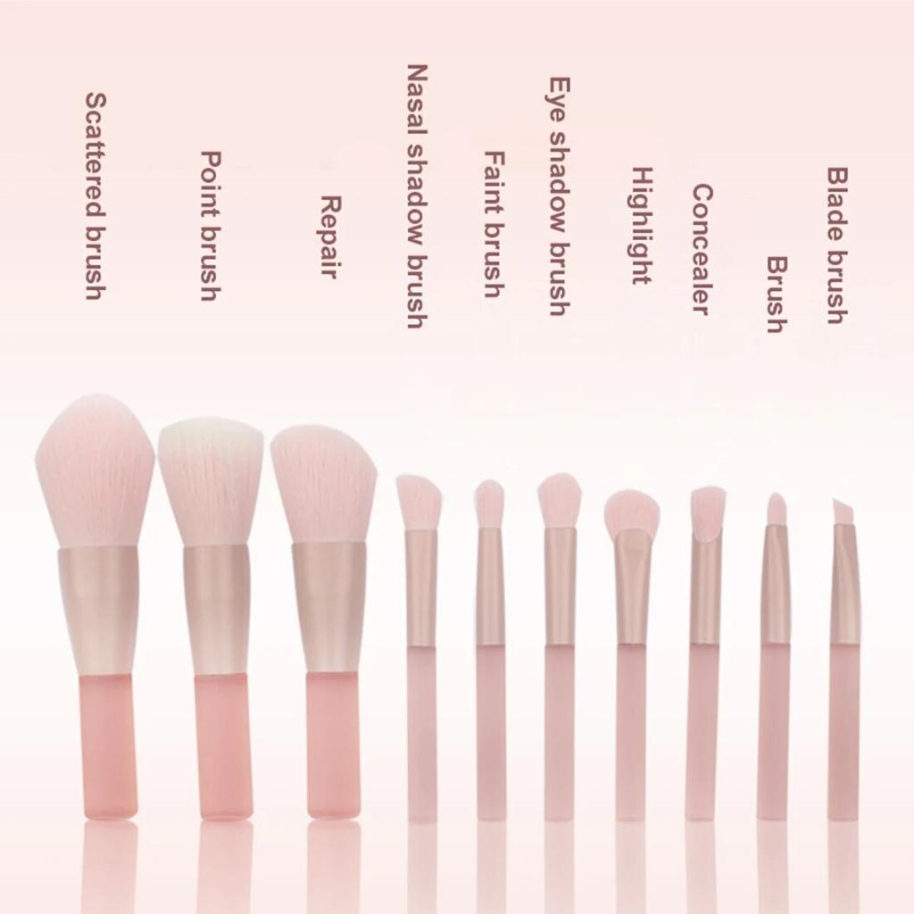 10Ppcs Pink Soft Fluffy Makeup Brushes Set Cosmetics Foundation Blush Powder Brush Eyeshadow Brush Makeup Tool